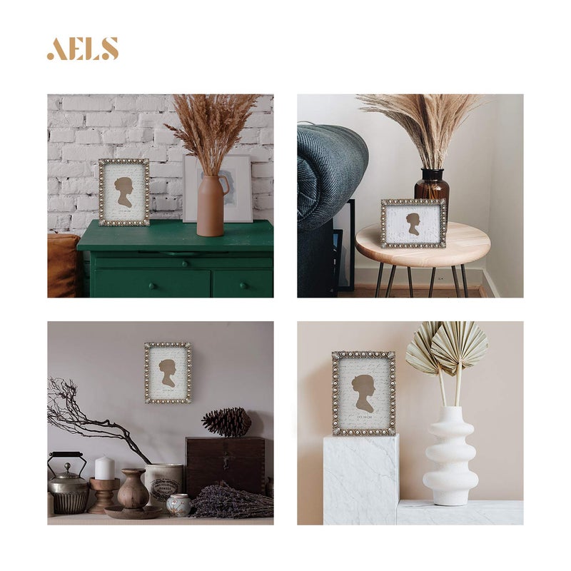 AELS 5x7 Inch Vintage Picture Frame, Elegant Luxury Antique Photo Frames with Glass Front, Photo Display, Tabletop Wall Hanging, Gift Ideas, Pearl Pattern - Image 4